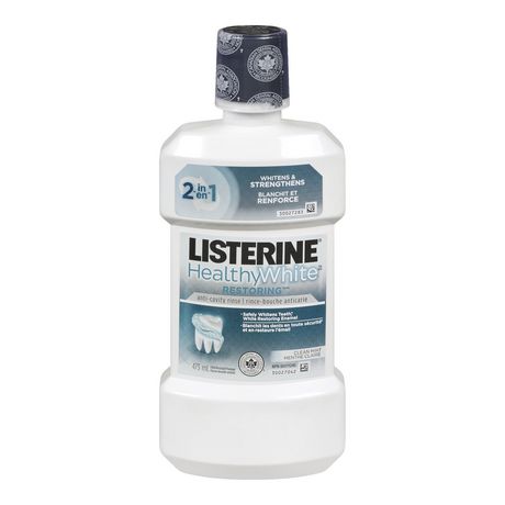 Listerine Healthy White Restoring Clean Mint Anti Cavity Rinse Oral Hygiene