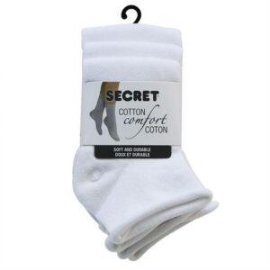 Secret Ladies 3pk Comfort Top Quarter Socks White 6-10 Clothing, Shoes and Accessories