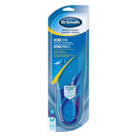 Scholl Massaging Gel Ultra Thin Insoles Men 1.0 Ea