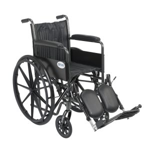 Drive Medical Silver Sport 2 Wheelchair With Elevating Foot Rest 18 Inch – 1.0 Ea Mobility Aids
