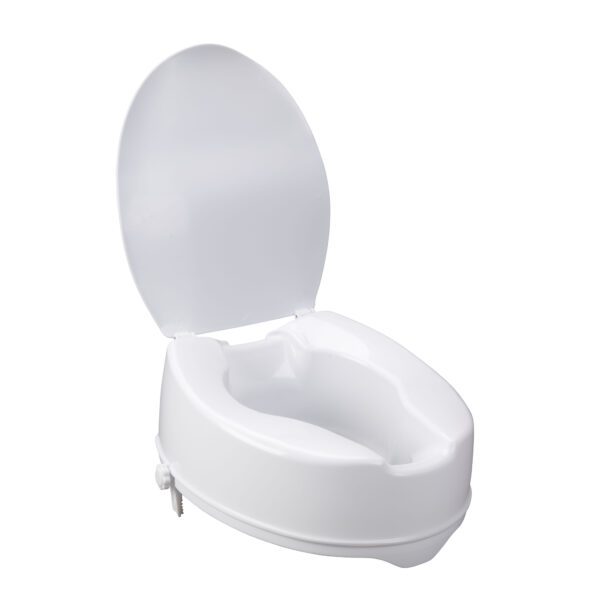 Drive Medical Raised Toilet Seat with Lock and Lid, Standard Seat, 6 Home Health Care