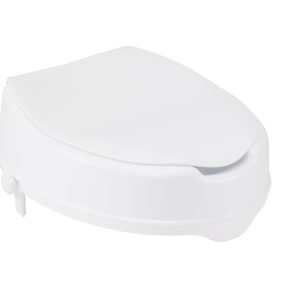 Drive Medical Raised Toilet Seat With Lock And Lid, Standard Seat, 2 Bathroom Safety
