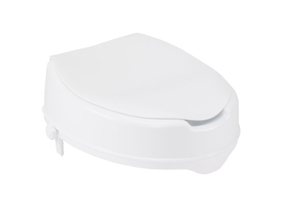 Drive Medical Raised Toilet Seat With Lock And Lid, Standard Seat, 2 Bathroom Safety