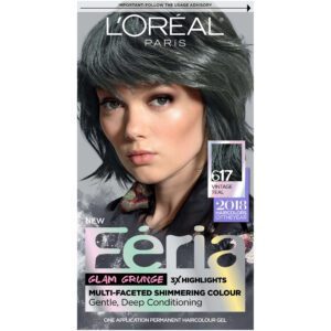 L’oreal Paris Feria Multi-faceted Shimmering Permanent Hair Color, 617 Vintage Teal, 1 Kit Hair Colour Treatments