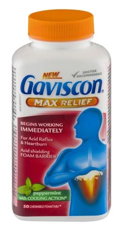 Gaviscon Gaviscon Max Relief Chewable Foamtabs Peppermint With Cooling Action 50.0 Ea
