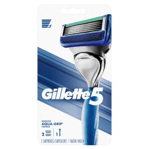 Gillette5 Men's Razor Handle Plus 2 Cartridges