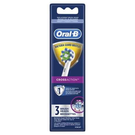 Oral-b Crossaction Electric Toothbrush Replacement Brush Heads 3 Count