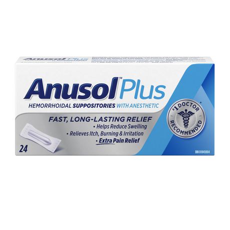 Anusol Plus Hemorrhoidal Suppositories Hemorrhoid Treatment
