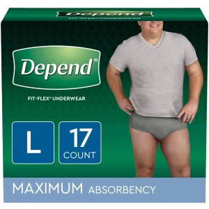 Depend Fit-flex Incontinence Underwear For Men, Maximum Absorbency Large - 17.0 Ea