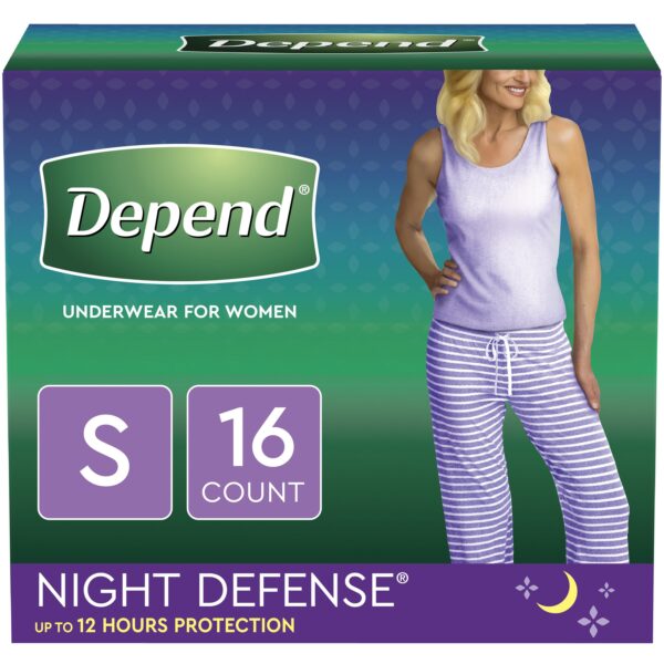 Depend Night Defense Incontinence Overnight Underwear For Women Small – 16.0 Ea Home Health Care