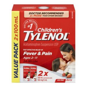 Children's Tylenol Acetaminophen Dye Free Soothing Berry Liquid Value Pack