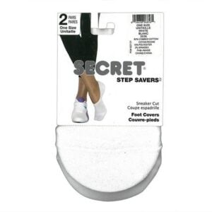 Secret Sneaker Foot Cover 2pk White One Size