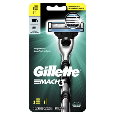 Gillette Mach3 Men’s Razor Handle & 3 Blade Refills Shaving Supplies