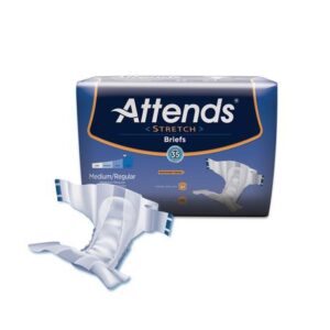 Unisex Adult Incontinence Brief Attends Stretch Tab Closure Medium / Regular Disposable Moderate Ab – 24 Bags By Attends Incontinence