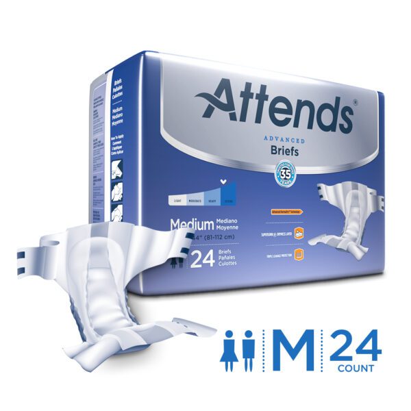 22053101 White Medium Advanced Adult Heavy-absorbent Incontinence Brief Incontinence