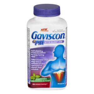 Gaviscon Pm With Sleep Aid Peppermint Antacids and Digestive Support
