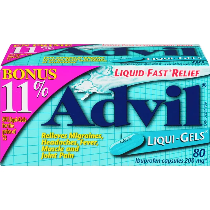 Advil Liqui-Gels 200 mg Ibuprofen, 80 count Analgesics and Antipyretics