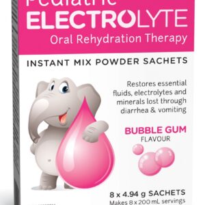 Pediatric Electrolyte Instant Mix Powder Sachets Bubble Gum Flavor Rehydration
