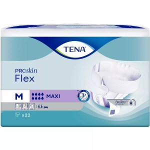 TENA ProSkin Flex Maxi Belted Unisex Briefs for Adult Incontinence, Heavy Absorbency, Size Medium, 22ct