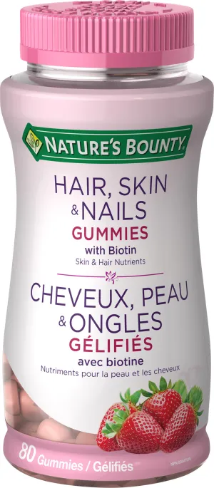Nature's Bounty Hair, Skin And Nail Gummies With Biotin