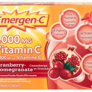 Emergen-c Super Energy Booster Instant Drink Mix Cranberry Pomegranate Vitamins And Minerals