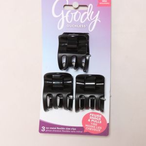 Goody Ouchless Claw Clips Half Flexible No Metal Medium 3pack Hair Accessories