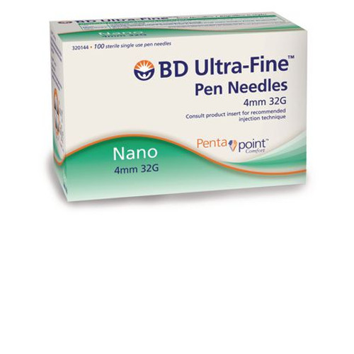 (bd 320144) Needle Sh Insulin Pen Needles 32g 4mm Bx/100 – Becton Dickinson Diabetic