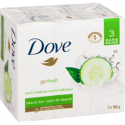 Dove Dove Refreshing Beauty Bar For Revitalized Skin Cucumber And Green Tea 106 G 3 Count 106.0 G - Image 2