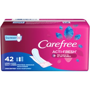 Carefree Acti-fresh Long Pantiliners To Go, Unscented, 42 Ct Feminine Hygiene