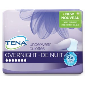 Tena Intimates Incontinence Underwear, Super Overnight Absorbency, Large 11 Count