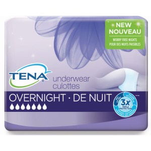 Tena Intimates Incontinence Underwear, Super Overnight Absorbency, Large 11.0 Count Incontinence