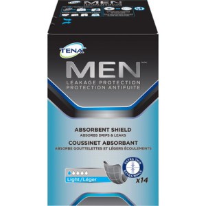 Tena Incontinence Shields For Men, Very Light Absorbency 14.0 Count Incontinence