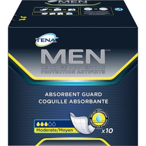 Tena Incontinence Guards For Men, Moderate Absorbency 10.0 Count