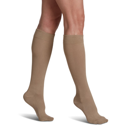 -146ca30 15-20 Mm Hg Womens Casual Cotton Socks, Khaki – Size A Compression Stocking