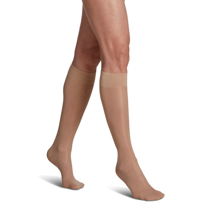 -120cc33 15-20 Mm Hg Sheer Fashion Knee High, Natural – Size C Compression Stocking