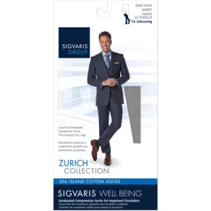 Sea Island Cotton 191cc99 15-20mmhg Mens Closed Toe, Calf Socks - Black, Size C