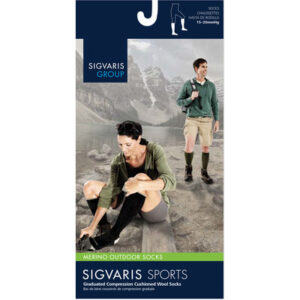 Merino Outdoor 421cs12 15-20mmhg Closed Toe, Calf Socks - Charcoal, Small