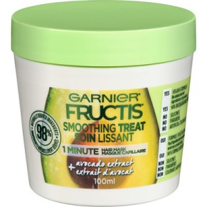 Garnier Fructis Smoothing Treat 1 Minute Hair Mask With Avocado Extract, 3.4 Oz. Shampoo and Conditioners