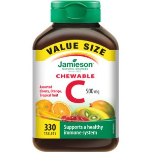 Jamieson Chewable Vitamin C 500 Mg - Mixed 3 Flavours Value Pack 330.0 Count
