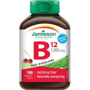 Jamieson Vitamin B12 Methylcobalamin 1,000 Mcg Fast Dissolving Sublingual Tablets 100.0 Count