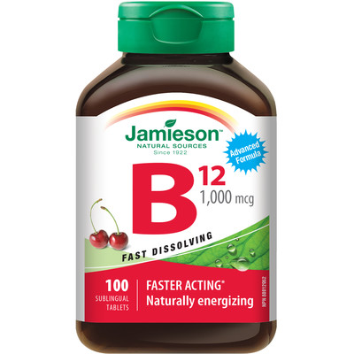 Jamieson Vitamin B12 Methylcobalamin 1,000 Mcg Fast Dissolving Sublingual Tablets 100.0 Count