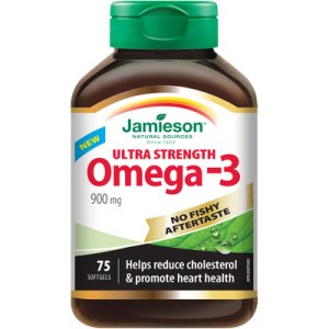Jamieson Laboratories Jamieson No Fishy Aftertaste Ultra Strength Omega 3 900mg