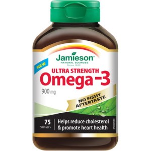 Jamieson Laboratories Jamieson No Fishy Aftertaste Ultra Strength Omega 3 900mg Herbal And Natural