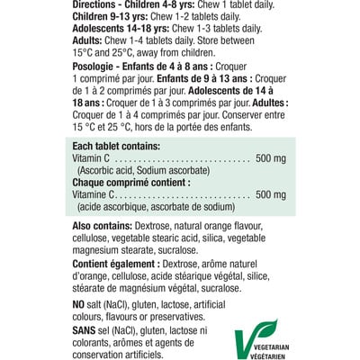Jamieson Chewable Vitamin C 500 Mg - Tangy Orange Value Pack 330.0 Count - Image 2