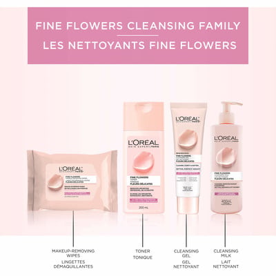 L'oreal Fine Flowers Makeup Removing Cleansing Wipes, With Rose & Jasmine Flower Extracts 25.0 Wipes - Image 4