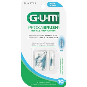 Gum Gum Proxabrush Interdental Refills, Wide – 10ct 10.0 Count Oral Hygiene