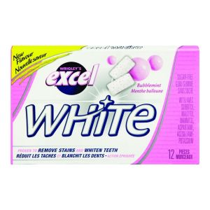 EXCEL * WHITE SUGAR FREE BUBBLEMINT GUM 12PIECE Gum