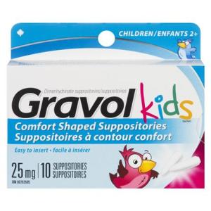 Gravol Suppository 25mg Child 10 Ea