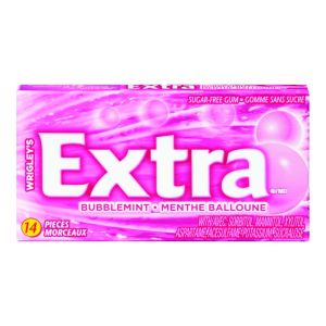 Extra * Professional Sugar Free Bubblemint Gum Plen-t-pak 14 Piece Gum