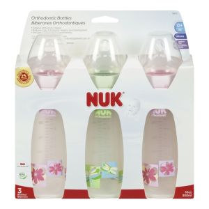 Nuk Nature Silicone Wide Neck Bottle Medium Flow 10 Ounce 3 Pack Baby Needs